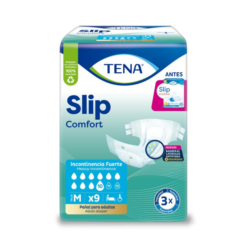 PAÑAL TENA SLIP COMFORT TALLA M BOLSA X 9 UNDS
