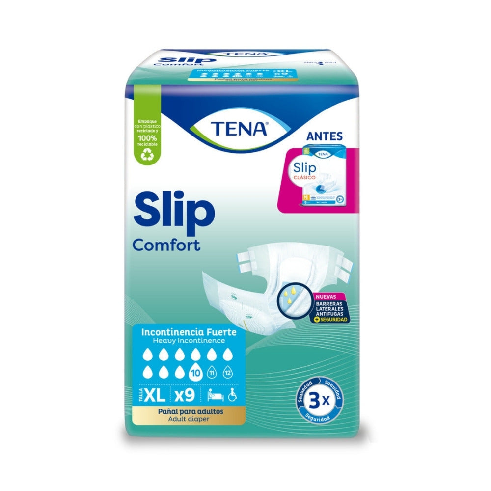 PAÑAL TENA SLIP COMFORT TALLA XL BOLSA X 9 UNDS
