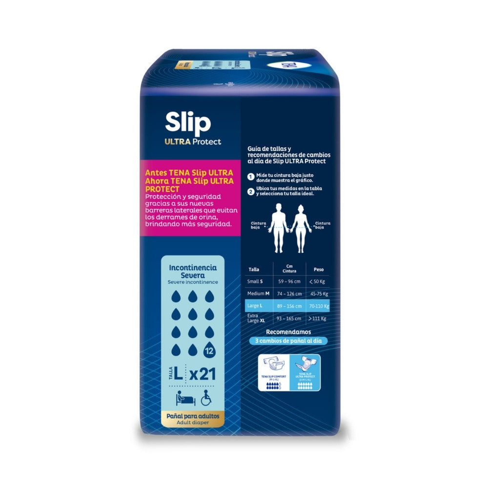 PAÑAL TENA SLIP ULTRA PROTECT TALLA L BOLSA X 21 UNDS