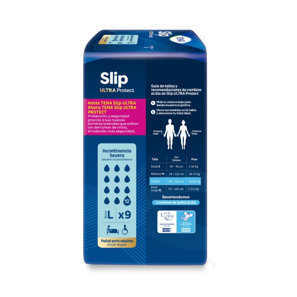 PAÑAL TENA SLIP ULTRA PROTECT TALLA L BOLSA X 9 UNDS