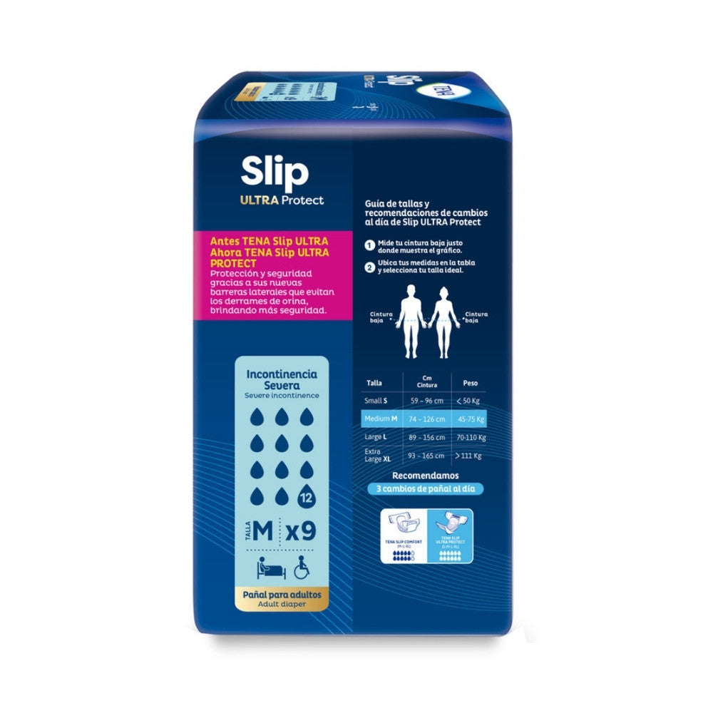 PAÑAL TENA SLIP ULTRA PROTECT TALLA M BOLSA X 9 UNDS