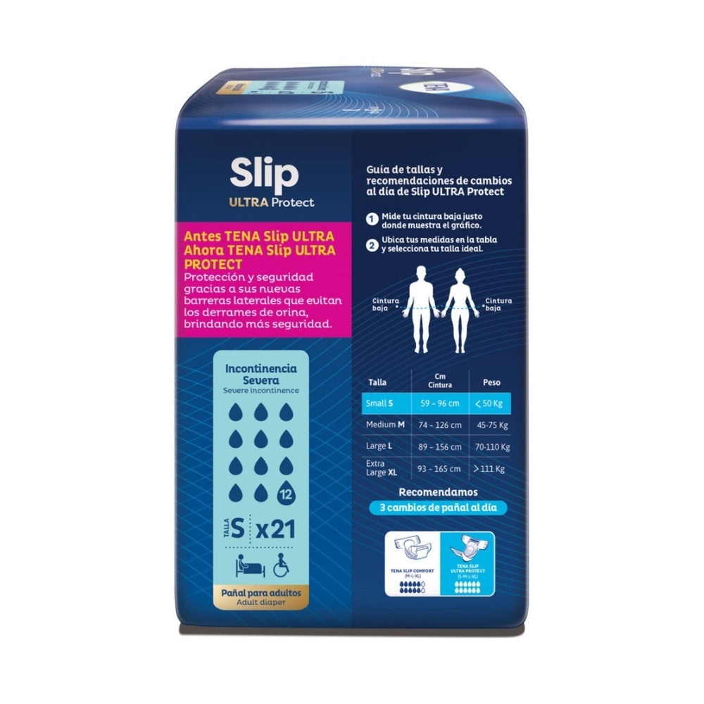 PAÑAL TENA SLIP ULTRA PROTECT TALLA S BOLSA X 21 UNDS