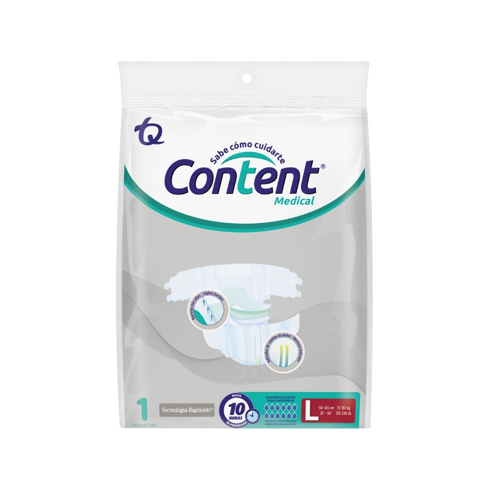 PAÑALES CONTENT MEDICAL L FRACCION X 1 UND