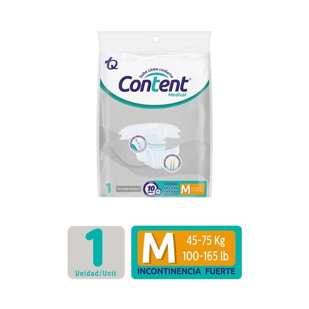 PAÑALES CONTENT MEDICAL M FRACCION X 1 UND