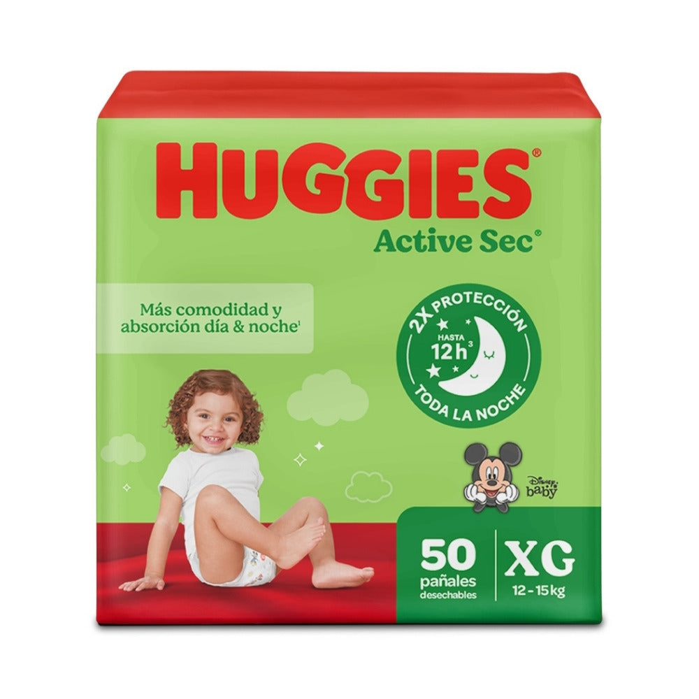 PAÑALES HUGGIES ACTIVE SEC ETAPA 4 BOLSA X 50 UNDS