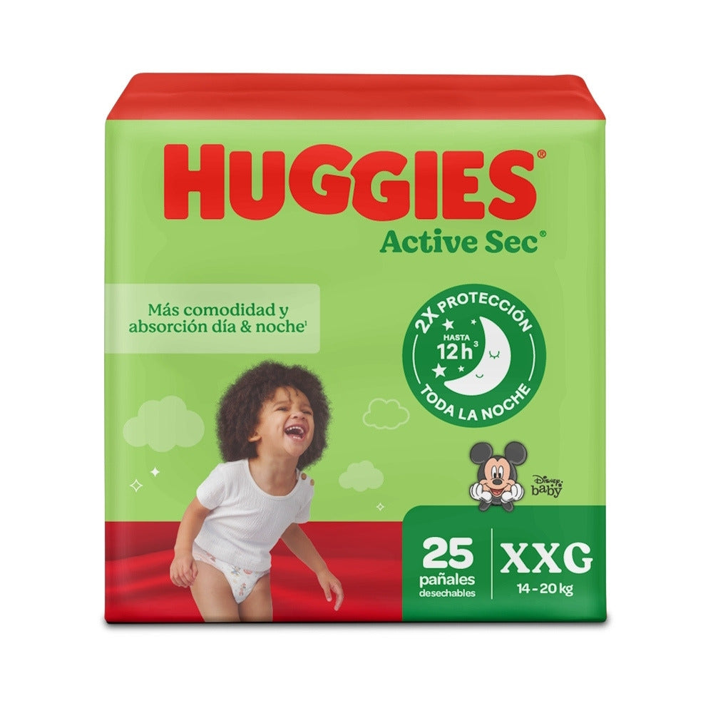 PAÑALES HUGGIES ACTIVE SEC ETAPA 5 BOLSA X 25 UNDS