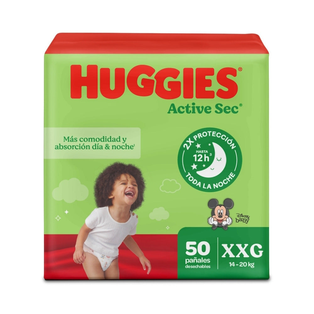 PAÑALES HUGGIES ACTIVE SEC ETAPA 5 BOLSA X 50 UNDS