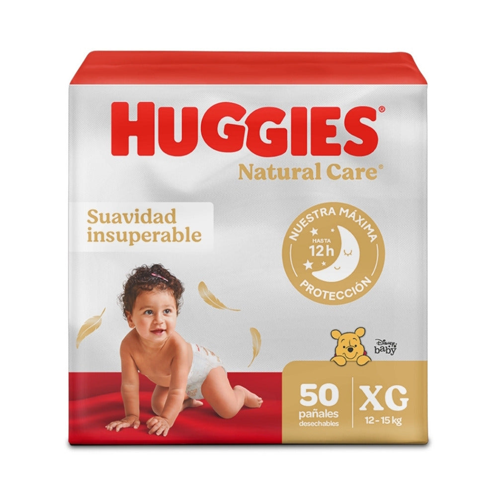 PAÑALES HUGGIES NATURAL CARE ETAPA 4 BOLSA X 50 UNDS