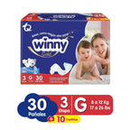 PAÑALES WINNY GOLD ET 3+TOALLI AVENA BOLSA X 30 UNDS + 10 UNDS