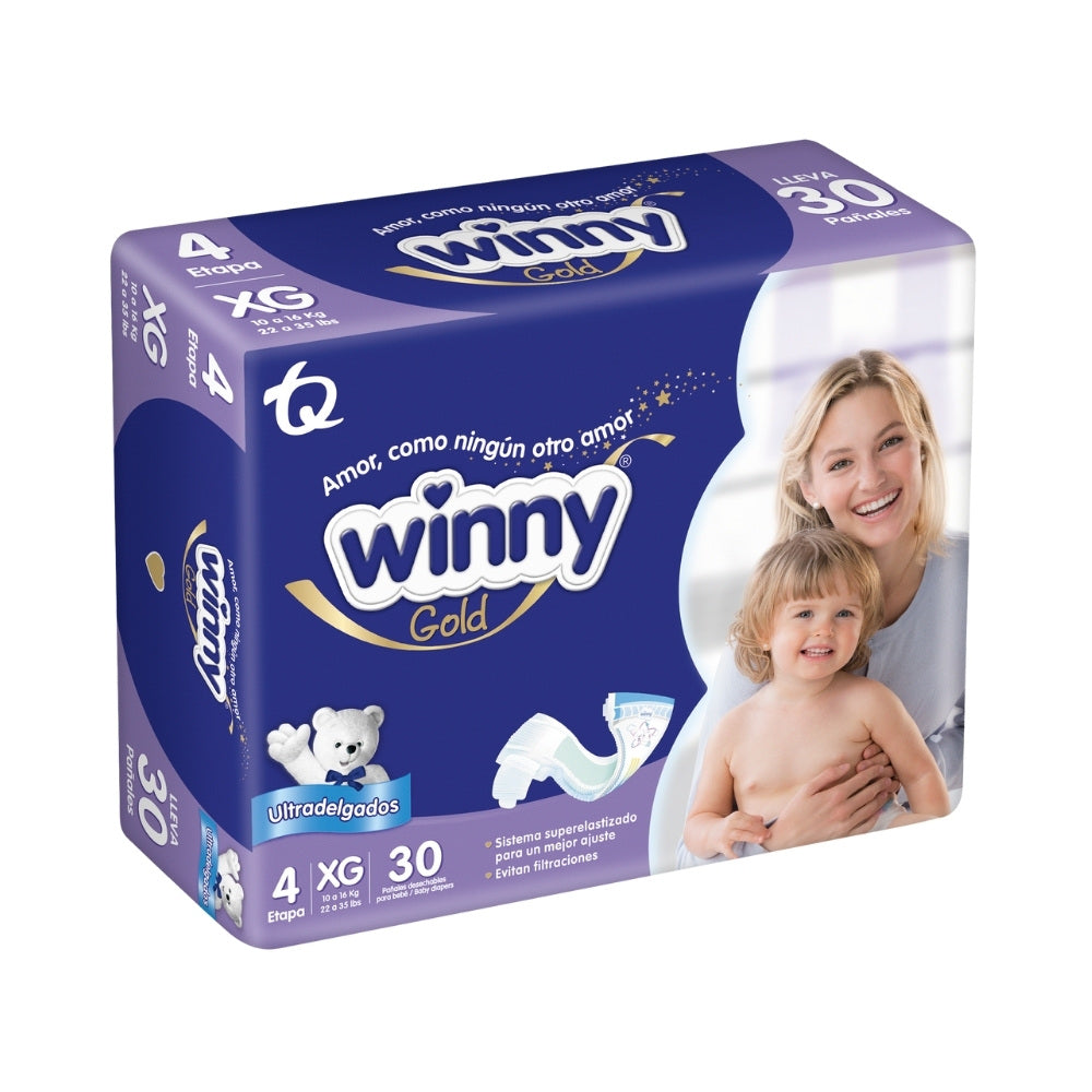 PAÑALES WINNY GOLD ETAPA 4 BOLSA X 30 UNDS