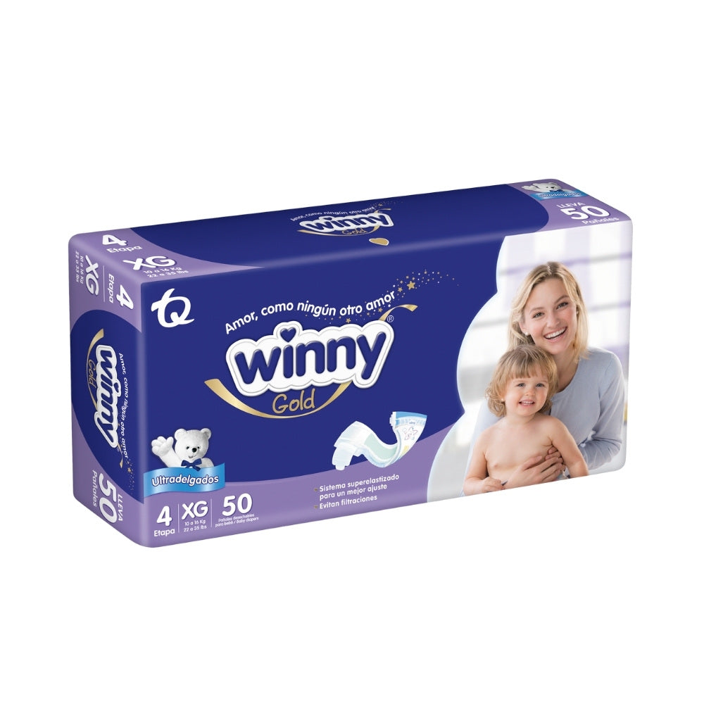 PAÑALES WINNY GOLD ETAPA 4 BOLSA X 50 UNDS