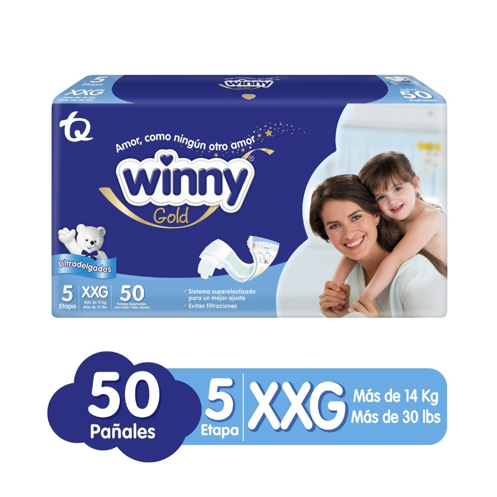 PAÑALES WINNY GOLD ETAPA 5 BOLSA X 50 UNDS