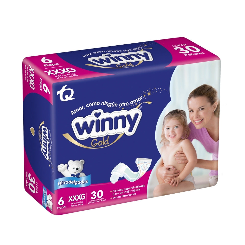 PAÑALES WINNY GOLD ETAPA 6 BOLSA X 30 UNDS