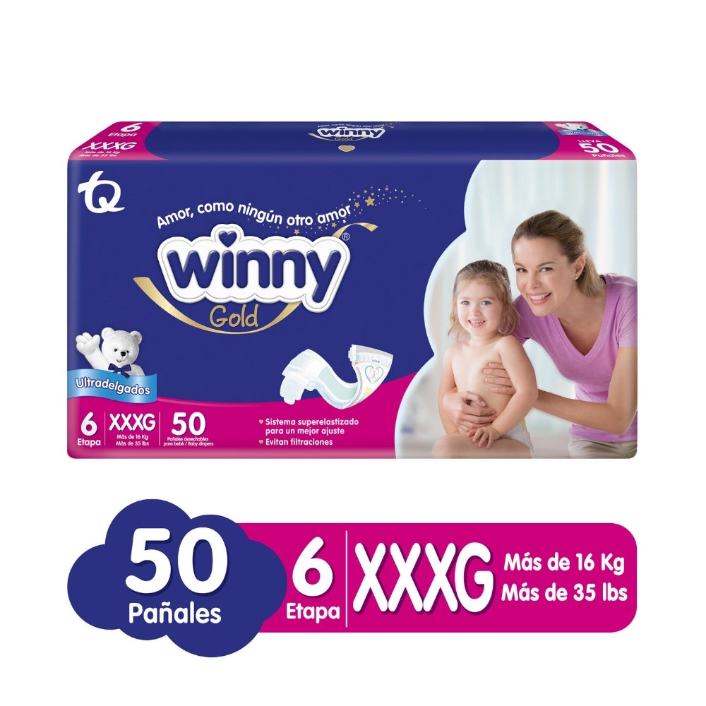 PAÑALES WINNY GOLD ETAPA 6 BOLSA X 50 UNDS