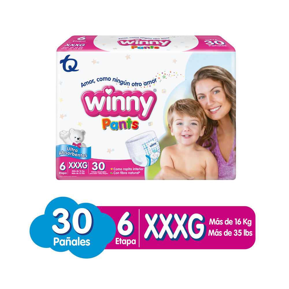 PAÑALES WINNY PANTS ETAPA 6 BOLSA X 30 UNDS