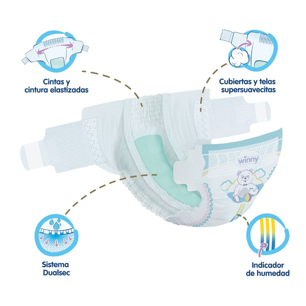 PAÑALES WINNY SENSITIVE ETAPA 2 M PAQUETE X 40 UNDS
