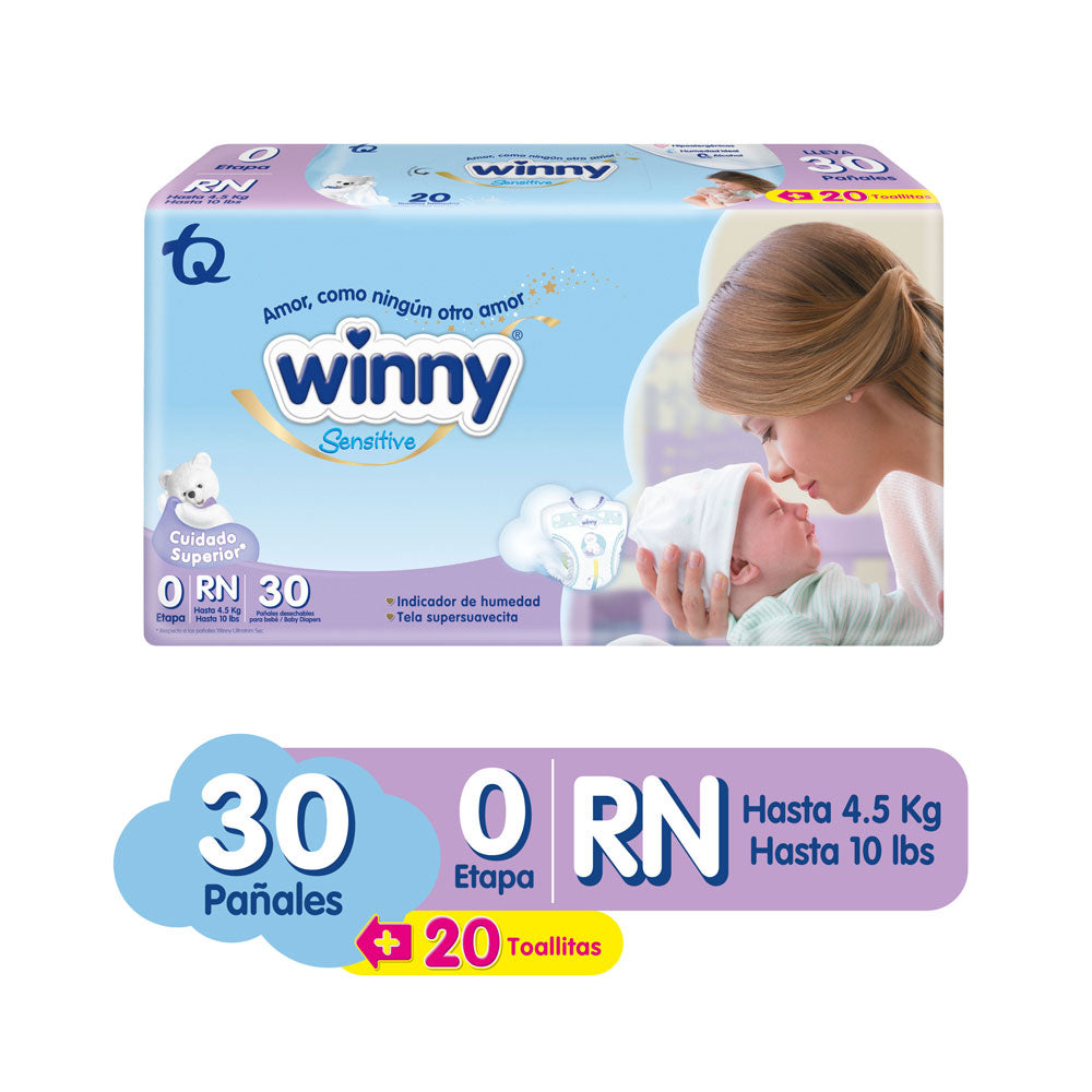 PAÑALES WINNY ULTRATRIM GOLD SENS.ET 0 BOLSA X 30 UNDS