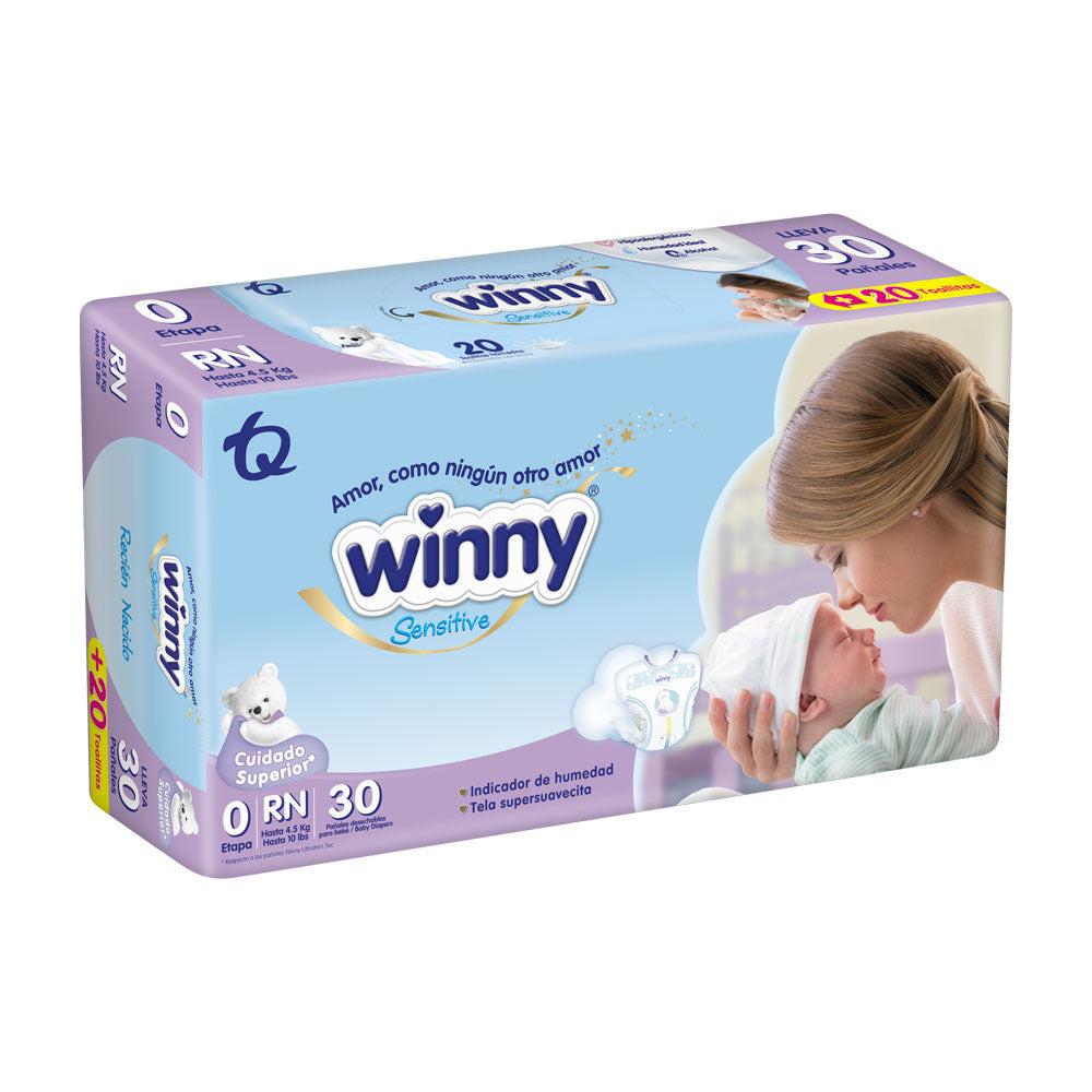 PAÑALES WINNY ULTRATRIM GOLD SENS.ET 0 BOLSA X 30 UNDS