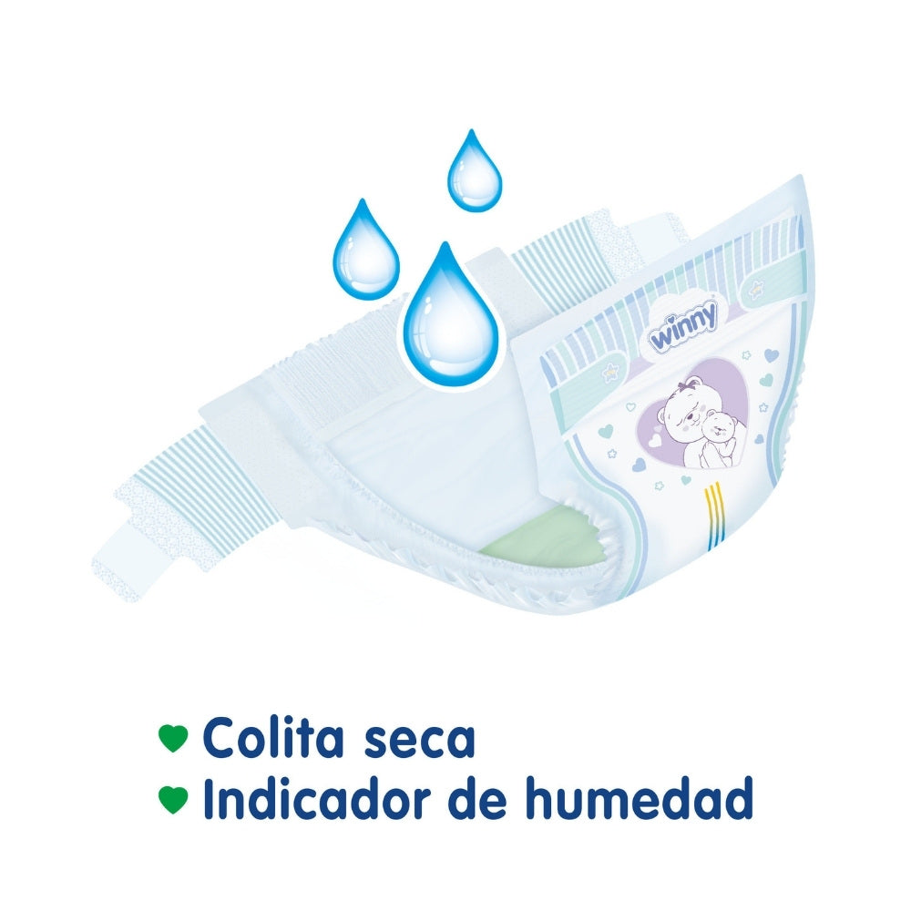 PAÑALES WINNY ULTRATRIM SEC ET 1 + TOALLITAS ALOE X20 BOLSA X 50 UNDS