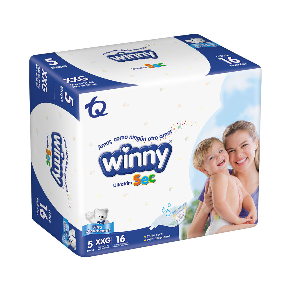 PAÑALES WINNY ULTRATRIM SEC ET 5 BOLSA X 16 UNDS