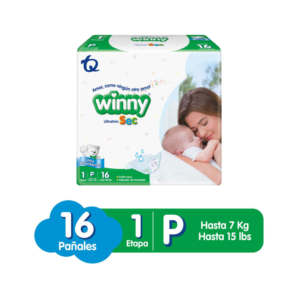 PAÑALES WINNY ULTRATRIM SEC ETAPA 1 BOLSA X 16 UNDS