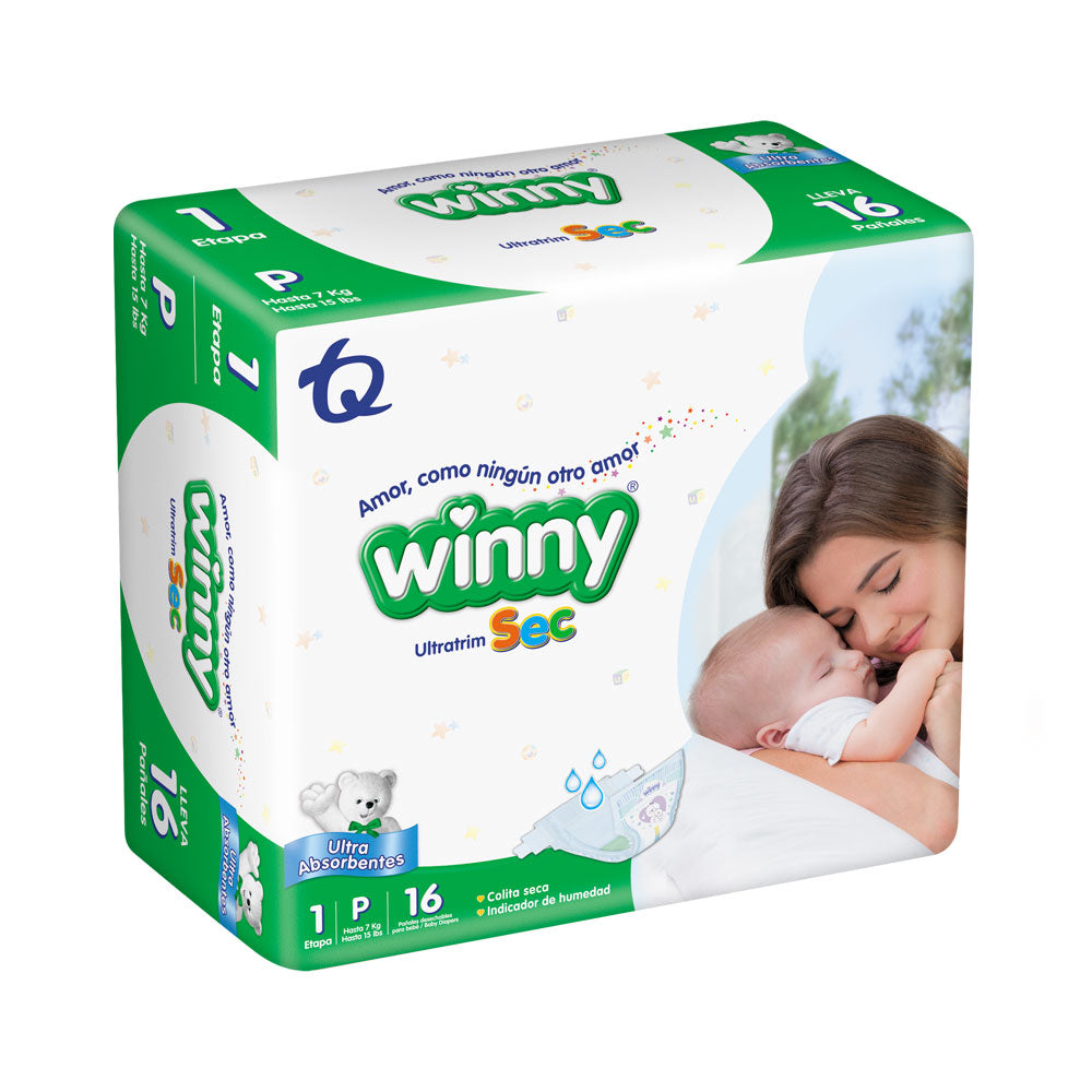 PAÑALES WINNY ULTRATRIM SEC ETAPA 1 BOLSA X 16 UNDS