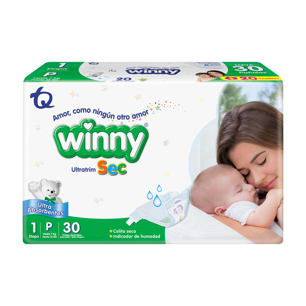 PAÑALES WINNY ULTRATRIM SEC ETAPA 1 BOLSA X 30 UNDS