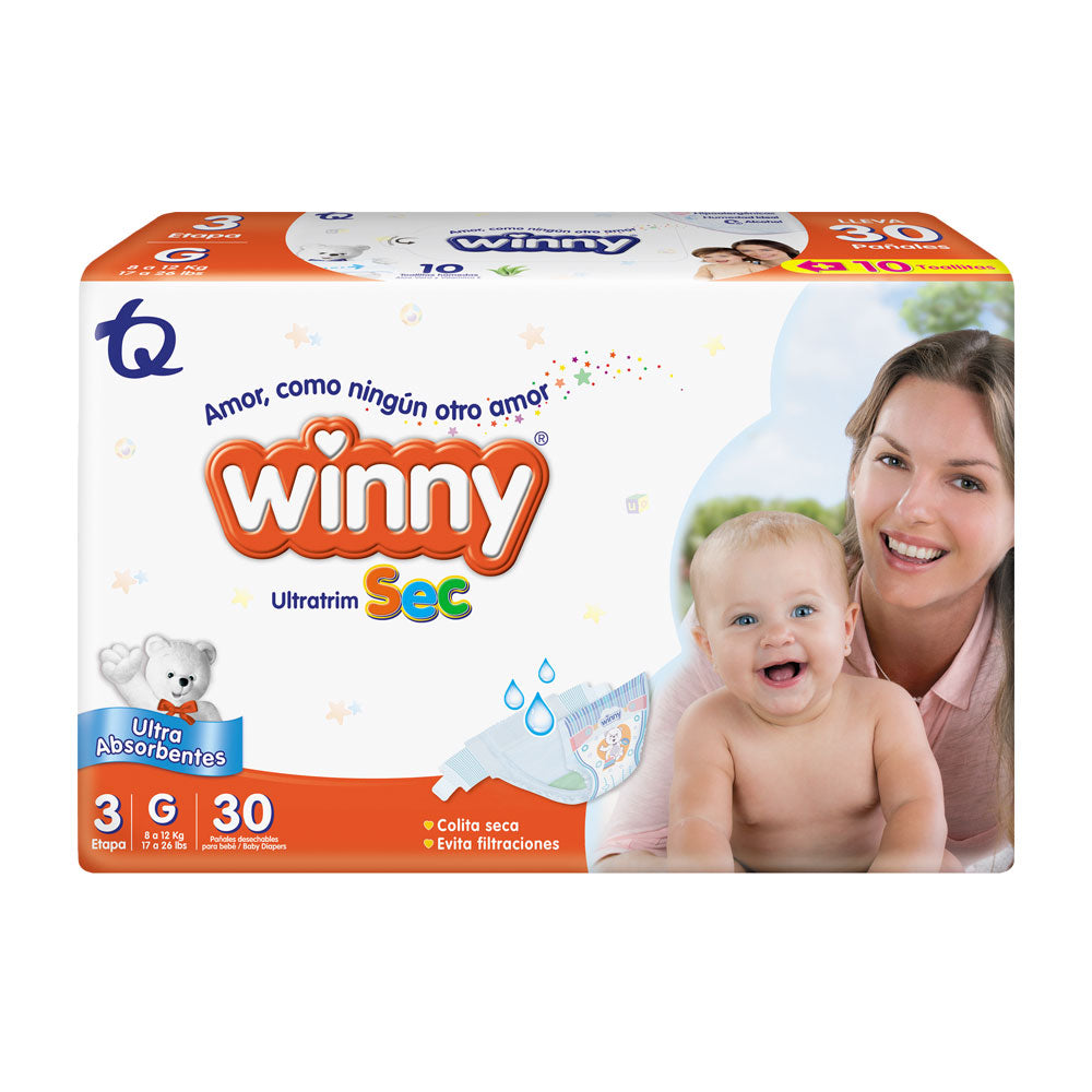 PAÑALES WINNY ULTRATRIM SEC ETAPA 3 BOLSA X 30 UNDS