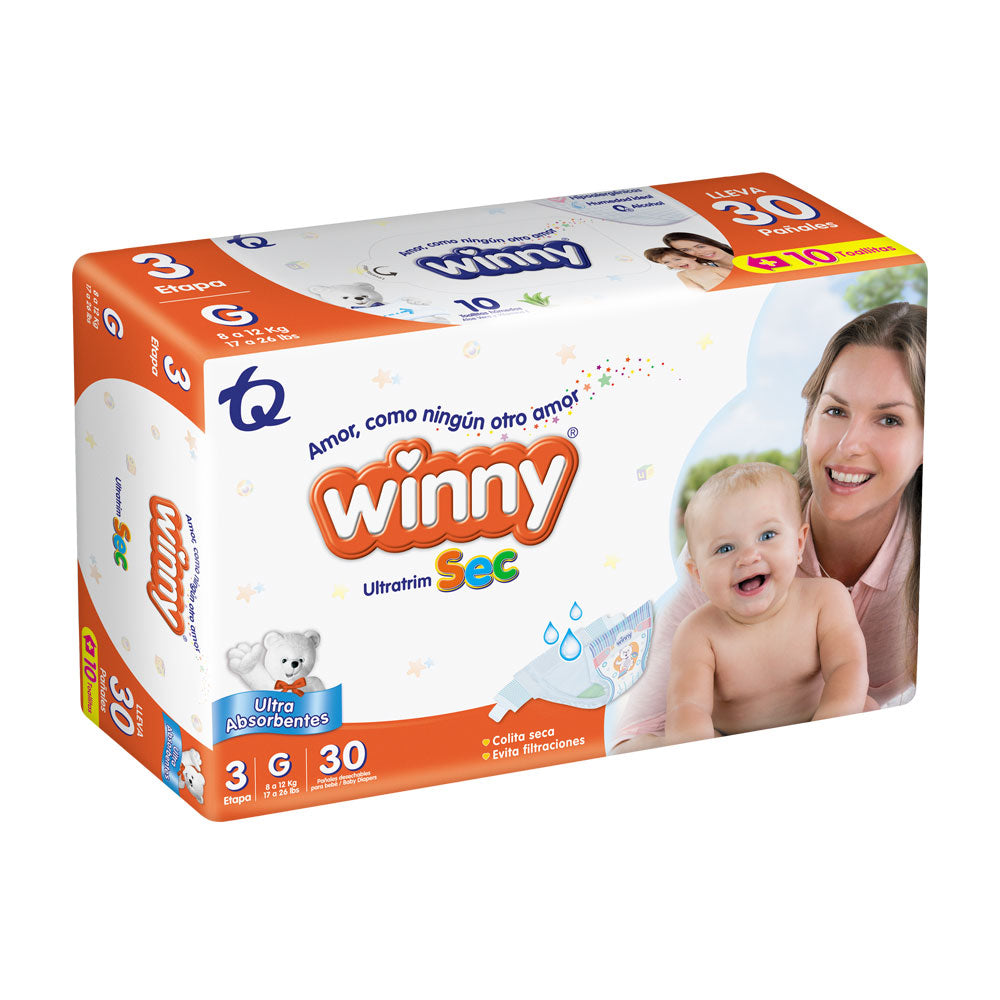 PAÑALES WINNY ULTRATRIM SEC ETAPA 3 BOLSA X 30 UNDS