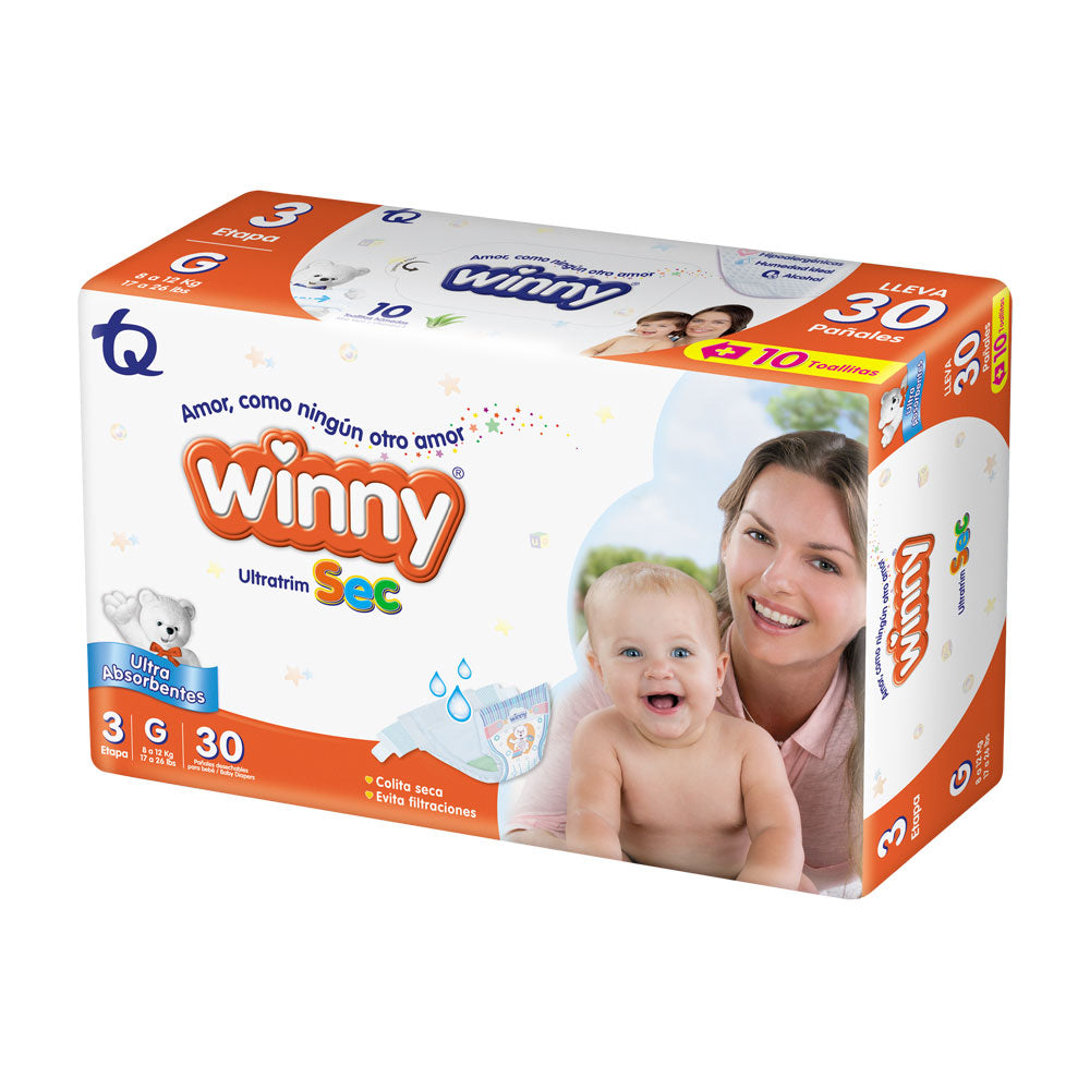 PAÑALES WINNY ULTRATRIM SEC ETAPA 3 BOLSA X 30 UNDS