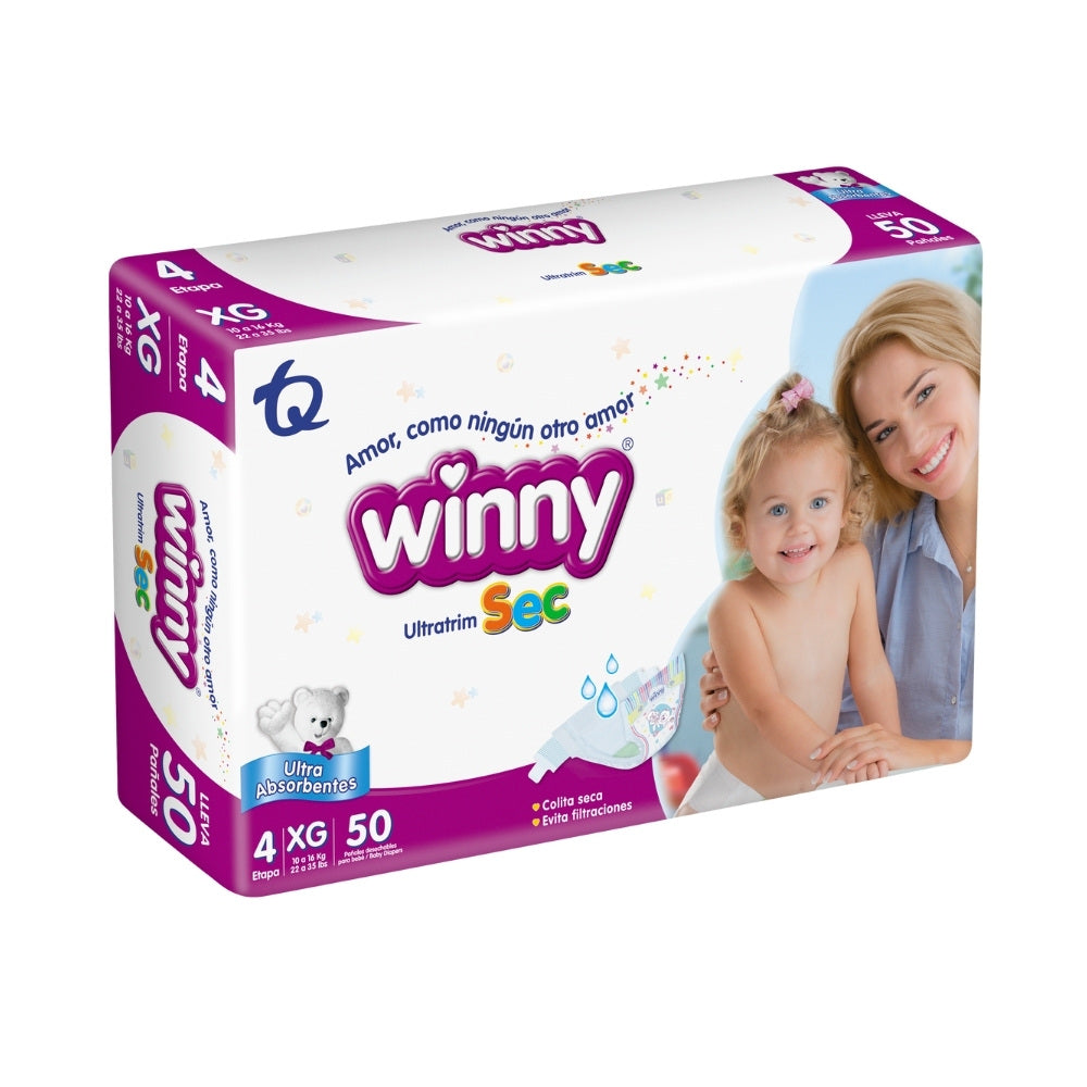 PAÑALES WINNY ULTRATRIM SEC ETAPA 4 BOLSA X 50 UNDS