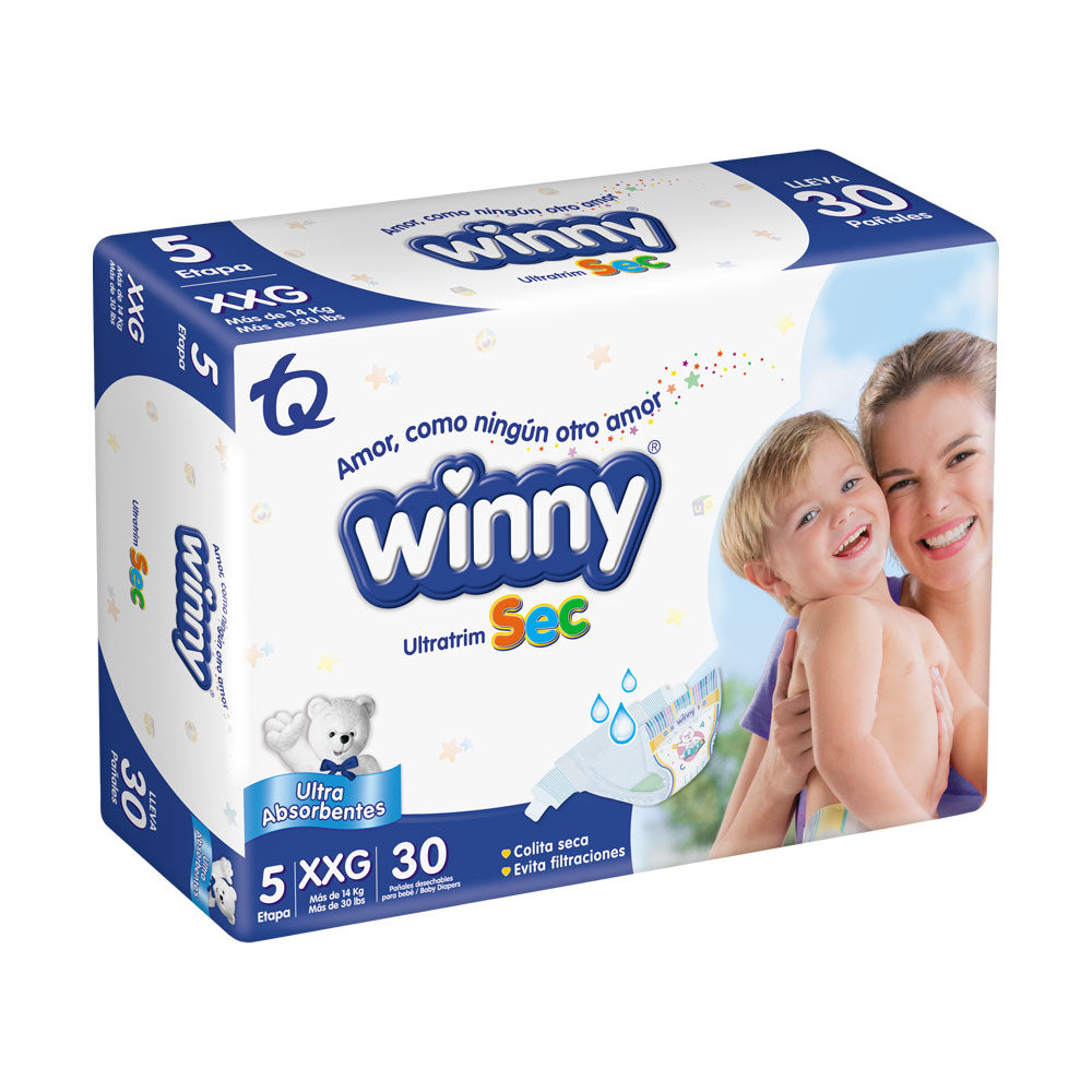 PAÑALES WINNY ULTRATRIM SEC ETAPA 5 BOLSA X 30 UNDS