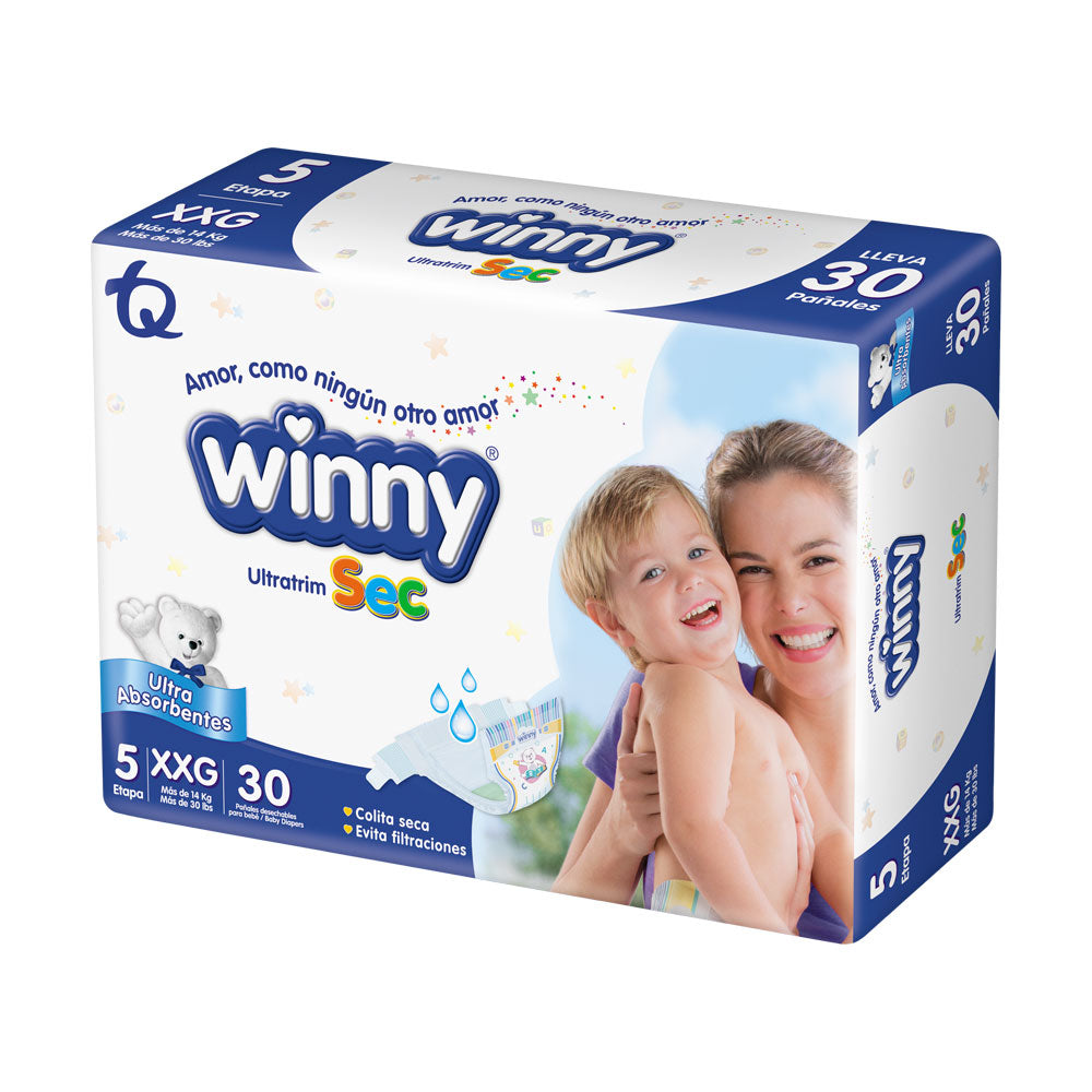PAÑALES WINNY ULTRATRIM SEC ETAPA 5 BOLSA X 30 UNDS