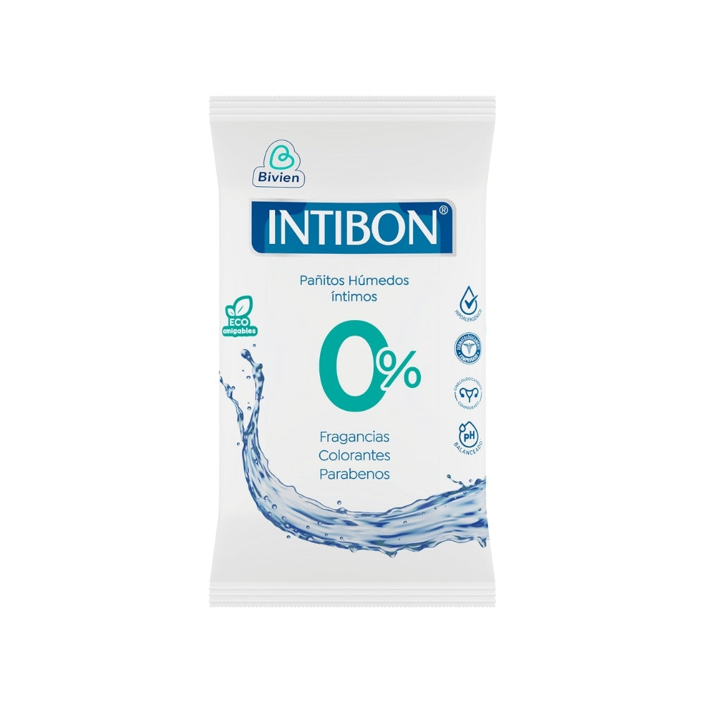 PAÑITOS HUMEDOS INTIMOS INTIBON 0% BOLSA X 24 UNDS