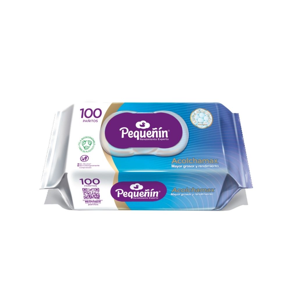 PAÑITOS HUMEDOS PEQUEÑIN ACOLCHAMAX BOLSA X 100 UNDS
