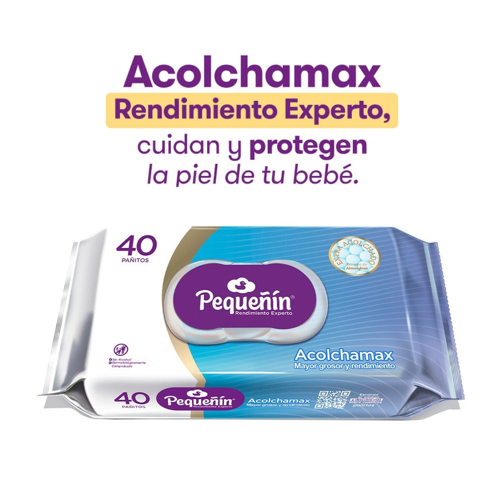 PAÑITOS HUMEDOS PEQUEÑIN ACOLCHAMAX BOLSA X 40 UNDS