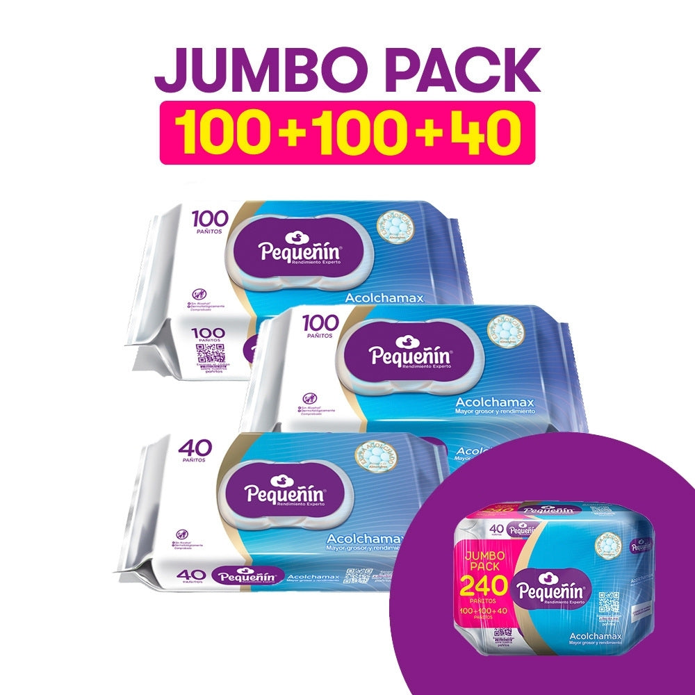 PAÑITOS HUMEDOS PEQUEÑIN ACOLCHAMAX+++ OFERTA X 240 UNDS