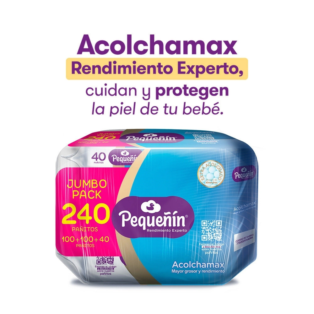 PAÑITOS HUMEDOS PEQUEÑIN ACOLCHAMAX+++ OFERTA X 240 UNDS