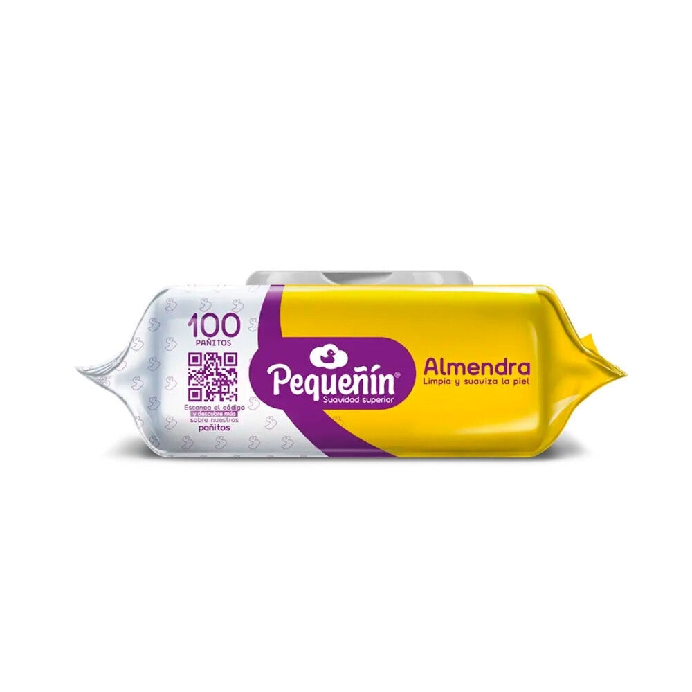 PAÑITOS HUMEDOS PEQUEÑIN ALMENDRA BOLSA X 100 UNDS