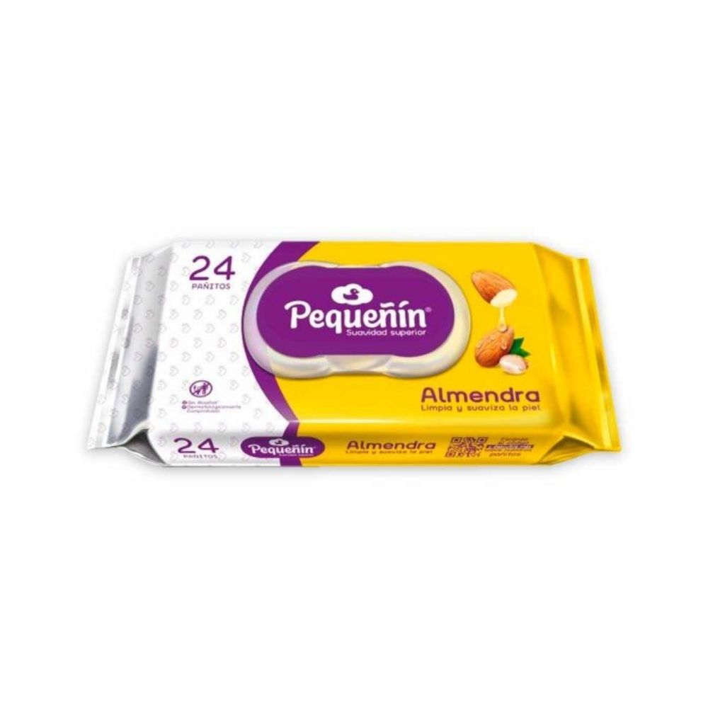PAÑITOS HUMEDOS PEQUEÑIN ALMENDRA BOLSA X 24 UNDS