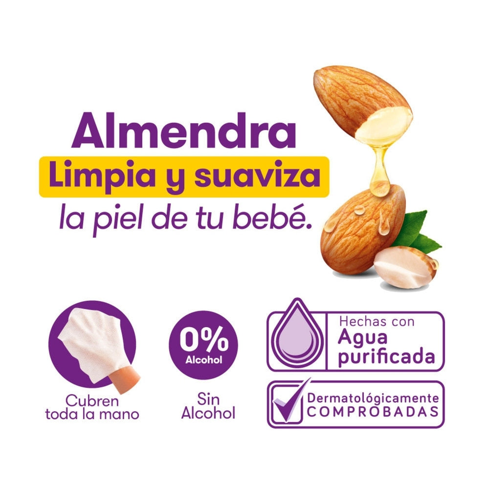 PAÑITOS HUMEDOS PEQUEÑIN ALMENDRA BOLSA X 70 UNDS