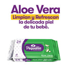PAÑITOS HUMEDOS PEQUEÑIN ALOE VERA BOLSA X 24 UNDS