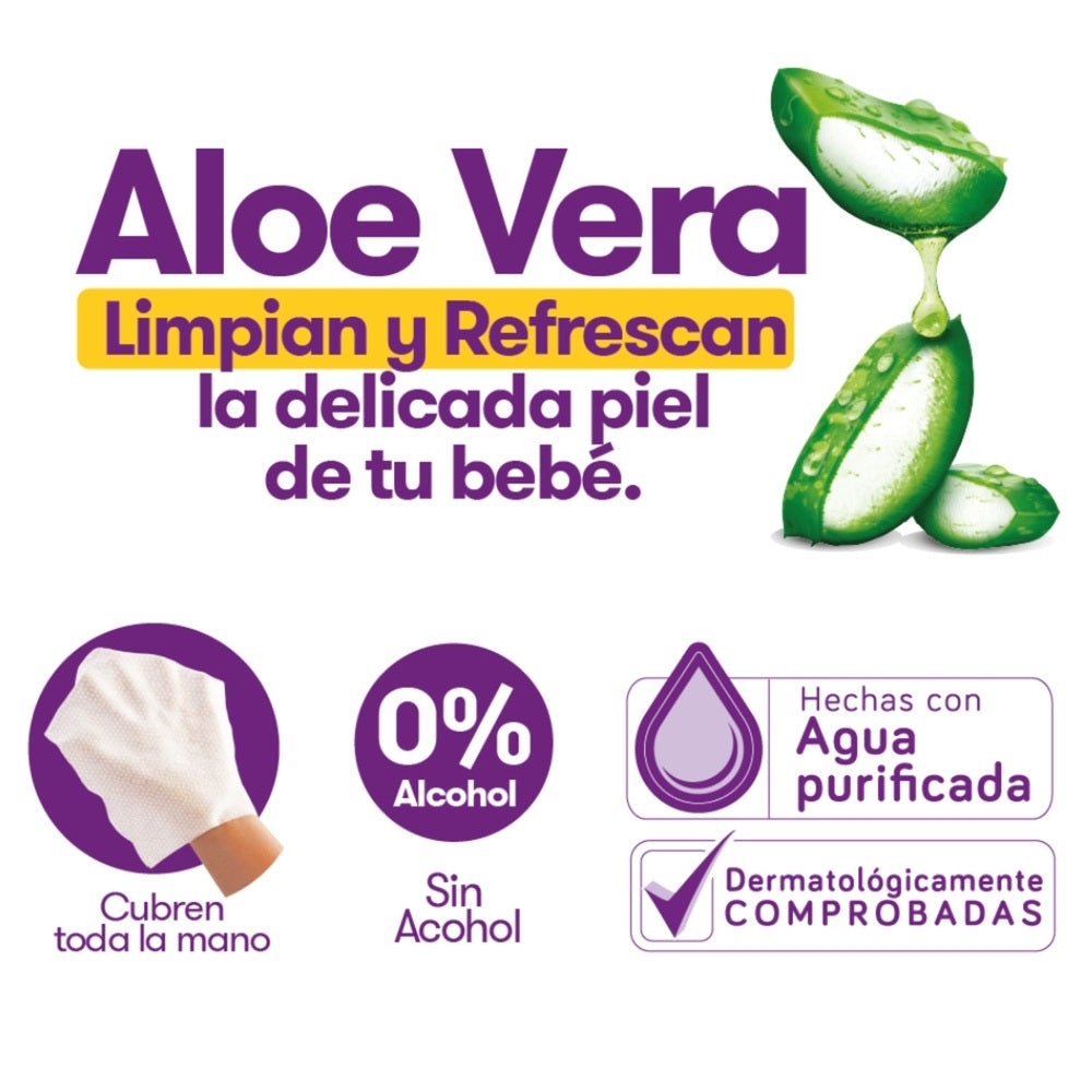 PAÑITOS HUMEDOS PEQUEÑIN ALOE VERA BOLSA X 70 UNDS
