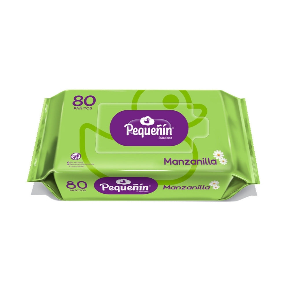 PAÑITOS HUMEDOS PEQUEÑIN MANZANILLA BOLSA X 80 UNDS