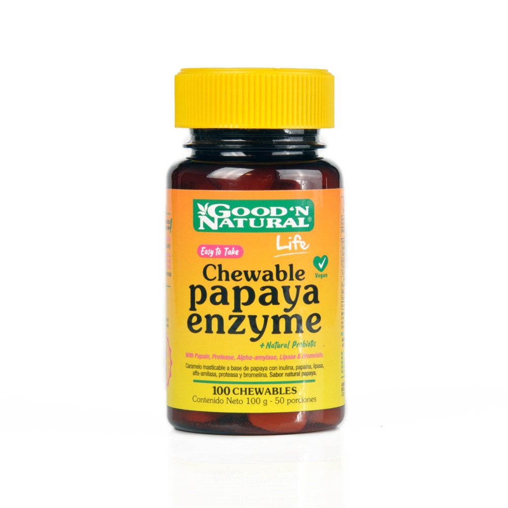 PAPAYA ENZYME GOOD NATURAL T. MASTICABLES FRASCO X 100 UNDS