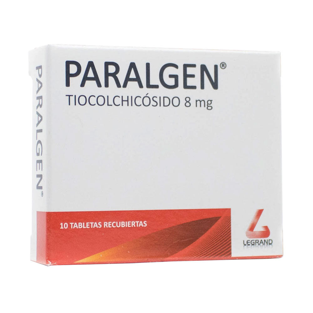 PARALGEN TABLETAS 8 MG CAJA X 10 UNDS