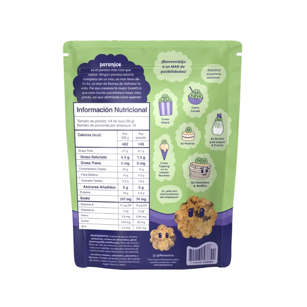 PARANICE GRANOLA GALLETA DE PISTACHO BOLSA 300 G