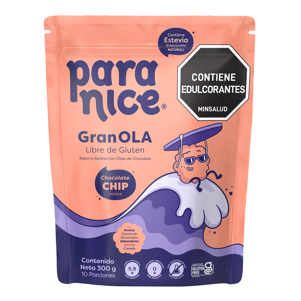 PARANICE GRANOLA SIN GLUTEN CHOCOLATE CHIP COOKIE BOLSA 300 G