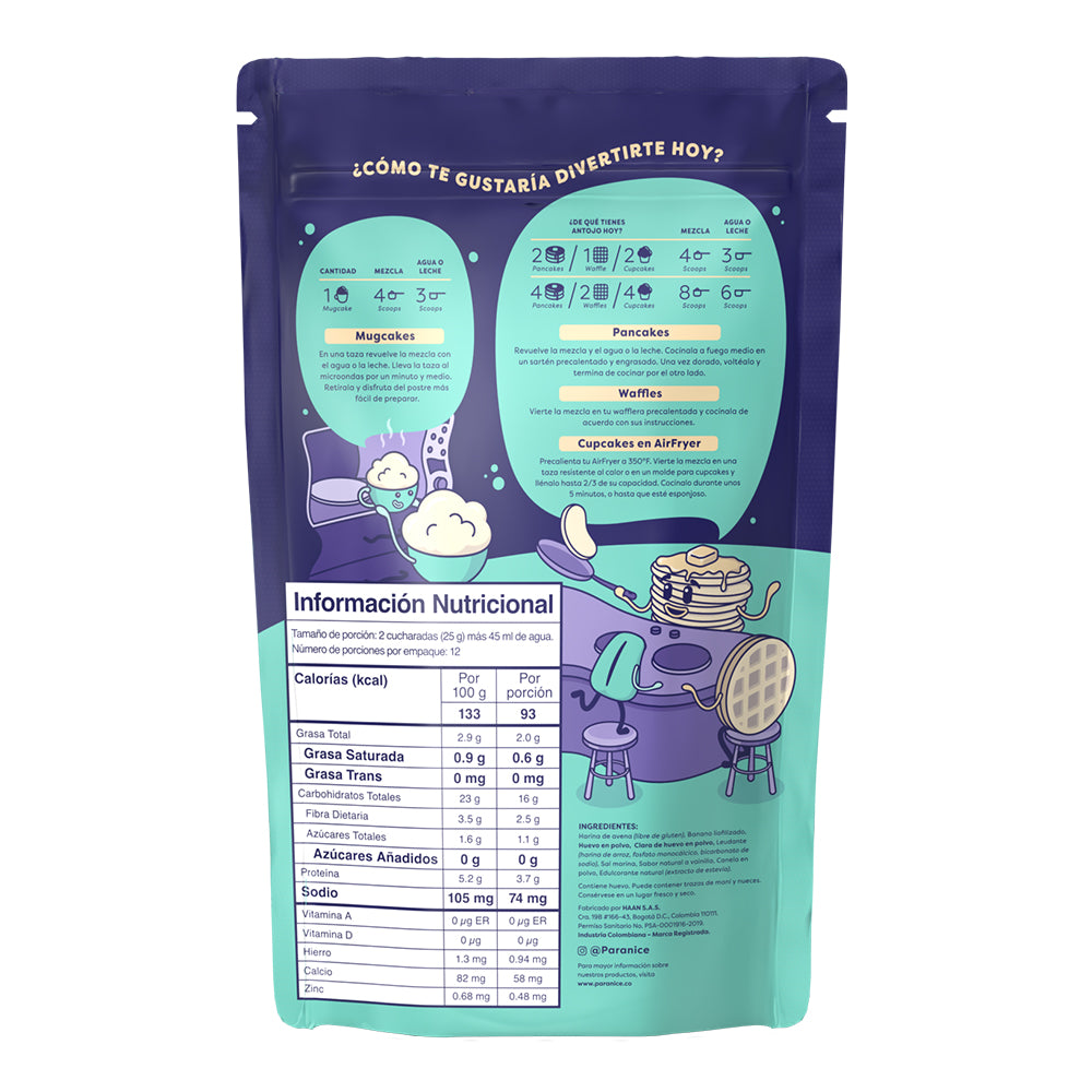 PARANICE MEZCLA AVENA VAINILLA BOLSA 300 G