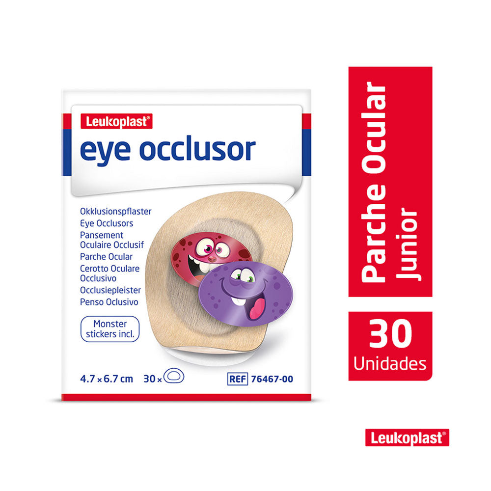 PARCHES OCULARES LEUKOPLAST JUNIOR 4.7 X 6.7 CM CAJA X 30 UNDS